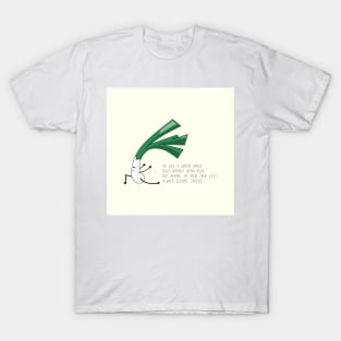 Cartoon green garlic fun inspirational quote T-Shirt